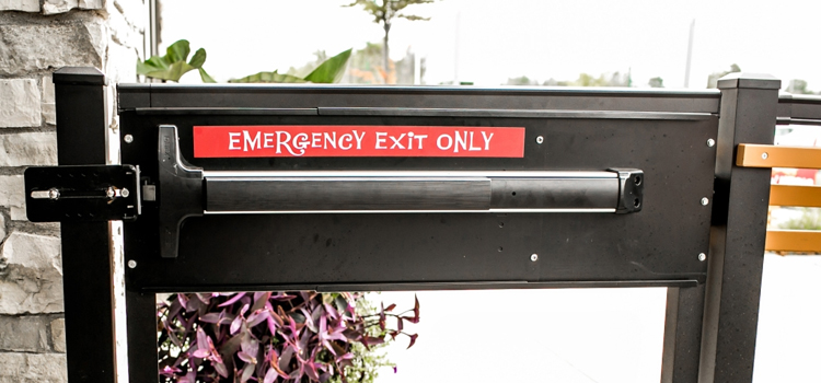 emergency push bar installation in Woodlake