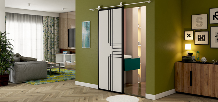 sliding bathroom door installation in Woodlake